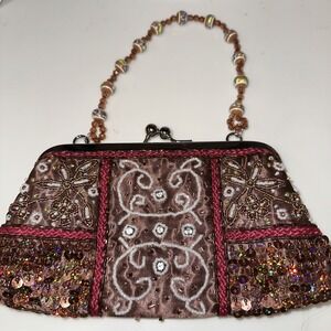 Pearl and Sequin Shoulder Purse Sparkle Stones